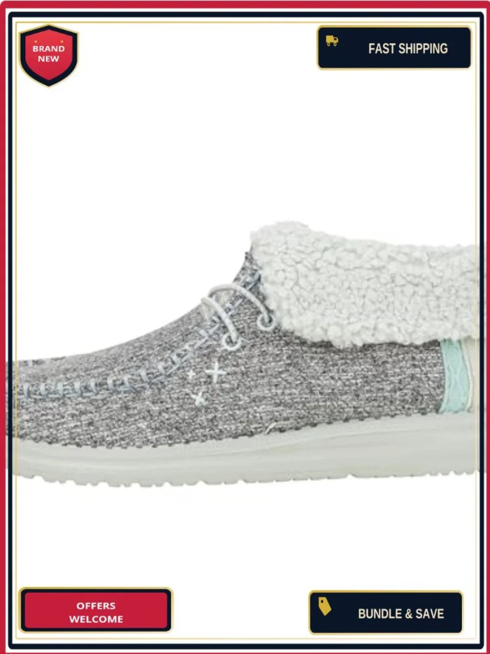 HEYDUDE Wendy Fold Brushed Cozy Boots - Faux Fur Lined Slip On with Memory Foam